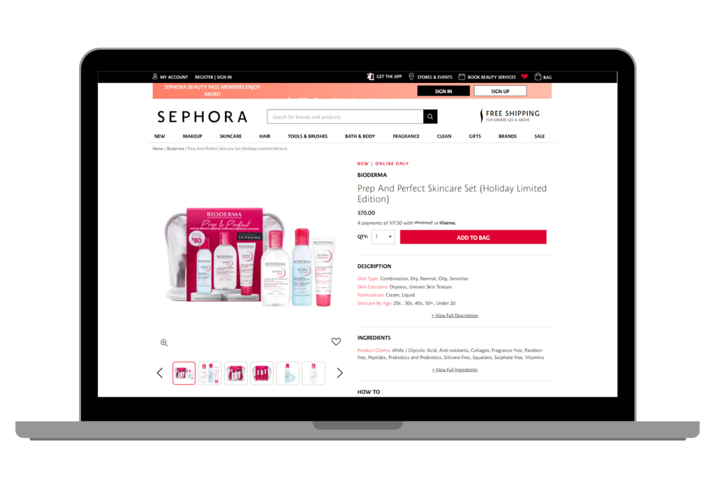 Bioderma, Belly Band, Ecommerce, Imagery, Images, Photos, Photography, Product, Gifts, Packs, Christmas, Photoshoot, Sephora